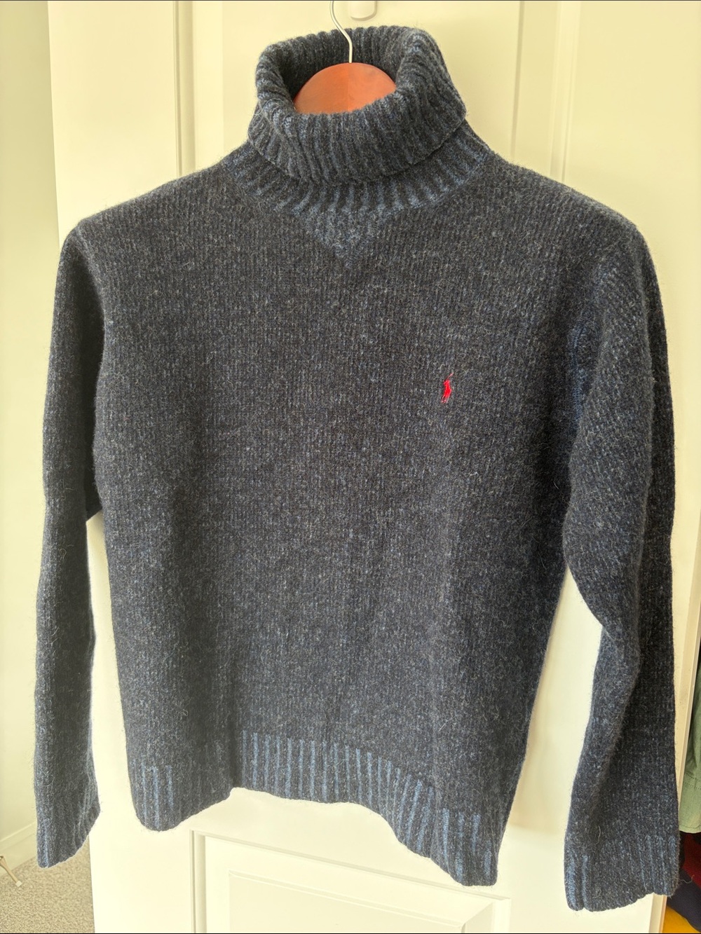 Vintage Polo Ralph Lauren Navy Turtleneck Sweater (100% Wool)